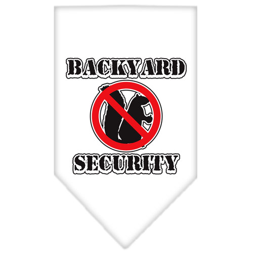 Backyard Security Screen Print Bandana White Small